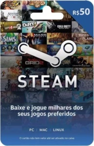Steam cartão pré pago 50 R$