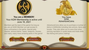 AQW Conta com muitas classes raras e varios hard farms - Adventure Quest World