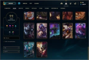 conta diamante 4 com 22 skins e 55 champs - League of Legends LOL