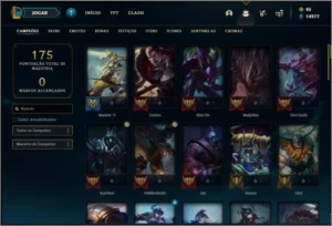 conta diamante 4 com 22 skins e 55 champs - League of Legends LOL