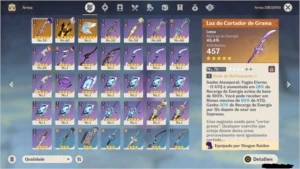 Genshin impact AR 40 - Shogun + Luz do Cortador de Grama