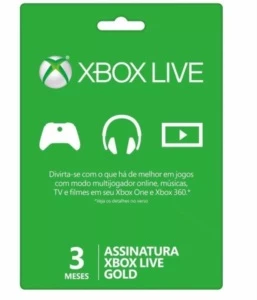 Xbox Live Gold 3 Meses Live Br Código De 25 Dígitos