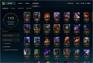 Conta Borda Ouro 50 Campeõens 20 skins - League of Legends LOL