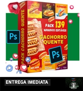 Pack Cachorro Quente 139 Arquivos Para Photoshop + Bônus - Serviços Digitais