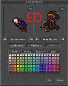ED 124 + EK 96 [PREMMY ATIVA) + ADDONS FULL + CASA EM EDRON - Tibia