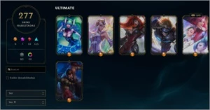 Conta Unranked com 277 skins, tds as ultimates, 6 prestígios - League of Legends LOL