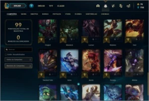 Conta PLATINA 1 com 16 skins e 40 champs - League of Legends LOL