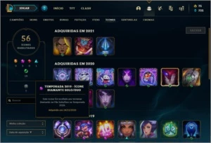 Conta PLATINA 1 com 16 skins e 40 champs - League of Legends LOL