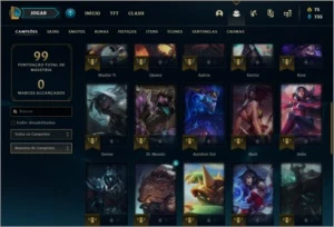 Conta PLATINA 1 com 16 skins e 40 champs - League of Legends LOL