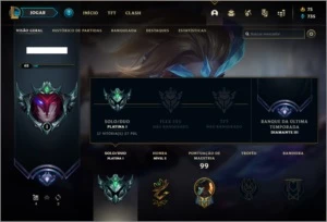 Conta PLATINA 1 com 16 skins e 40 champs - League of Legends LOL