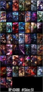 Conta LoL Platina 3, 123 Champions, 51 Skins, 9 Rune Pages - League of Legends