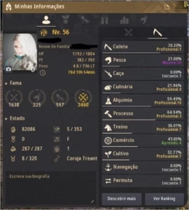 Vendo conta BDO (574 GS) Lvl 61 - Black Desert