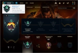 Conta platina 1 com 11 skins e 40 champs - League of Legends LOL