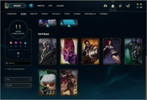 Conta platina 1 com 11 skins e 40 champs - League of Legends LOL