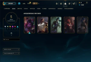 Ouro 2 com 40 Champs e 5 Skins - League of Legends LOL