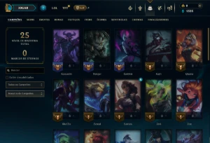 Ouro 2 com 40 Champs e 5 Skins - League of Legends LOL