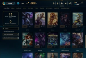 Ouro 2 com 40 Champs e 5 Skins - League of Legends LOL