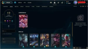 Conta LoL, LVL 43 Unranked, 31 Campeões, 12 Skins - League of Legends