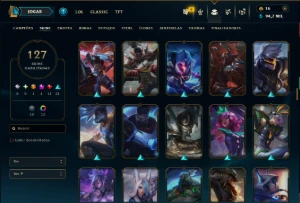 Bronze 1 com TODOS os Champs e 127 Skins (Mais de 100 Jogos) - League of Legends LOL