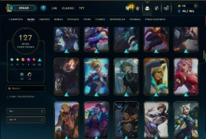 Bronze 1 com TODOS os Champs e 127 Skins (Mais de 100 Jogos) - League of Legends LOL