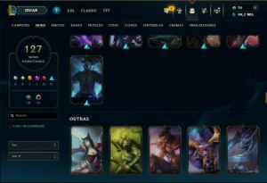 Bronze 1 com TODOS os Champs e 127 Skins (Mais de 100 Jogos) - League of Legends LOL