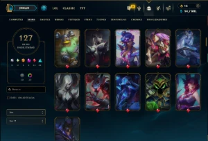 Bronze 1 com TODOS os Champs e 127 Skins (Mais de 100 Jogos) - League of Legends LOL