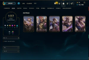 Bronze 1 com TODOS os Champs e 127 Skins (Mais de 100 Jogos) - League of Legends LOL