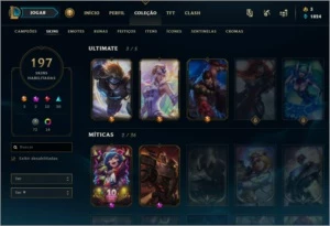 Conta Criada em 2012 LoL Full Champs, 197Skins, 212 Icones. - League of Legends