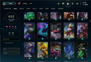 Ouro 4 com TODOS os champs e 402 Skins (Nivel 600) - League of Legends LOL