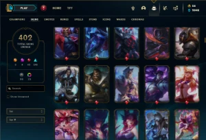 Ouro 4 com TODOS os champs e 402 Skins (Nivel 600) - League of Legends LOL