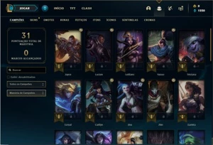 Conta ouro 2 com 36 Champs e 5 Skins ( Email não confirmado) - League of Legends LOL