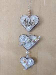 Arranjo de Porta - Pingente coração - Artesanato e Personalizados
