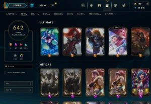 640 skins neo pax sivir e 17 skins miticas ótimo mmr - League of Legends LOL