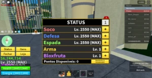 Conta de Blox fruit contas level 2550 [level maximo] - Roblox