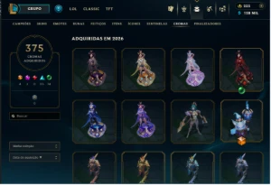 Pax Sivir / Jinx fragmentada 1540 Skins e muita mais! - League of Legends LOL