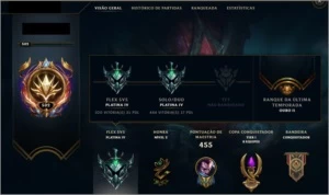 CONTA LOL PLATINA 4 - TODOS CAMPEÕES - VÁRIAS SKINS - League of Legends