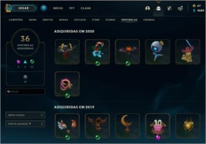 CONTA LOL PLATINA 4 - TODOS CAMPEÕES - VÁRIAS SKINS - League of Legends