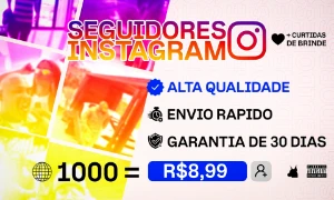 🥇 [MENOR PREÇO] ✨ SEGUIDORES NO INSTAGRAM 1K POR R$8,99 - Social Media