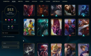 Unranked com TODOS os champs e 253 Skins ( 5 Ultimates ) - League of Legends LOL