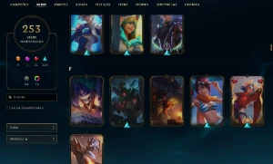 Unranked com TODOS os champs e 253 Skins ( 5 Ultimates ) - League of Legends LOL