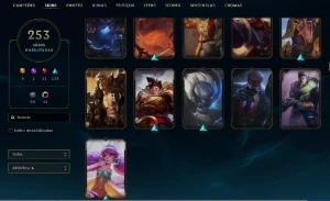 Unranked com TODOS os champs e 253 Skins ( 5 Ultimates ) - League of Legends LOL