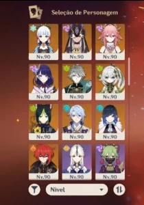 Conta Genshin Impact Ar60 - C/22 Personagens 5⭐/ 8 Armas 5⭐/