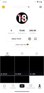Conta tiktok 70 mil seguidores - Redes Sociais
