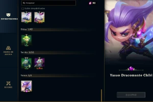 Conta de lol diamante 1 / 100 skins / tft - League of Legends