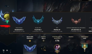 Conta de lol diamante 1 / 100 skins / tft - League of Legends