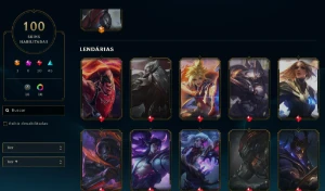 Conta de lol diamante 1 / 100 skins / tft - League of Legends