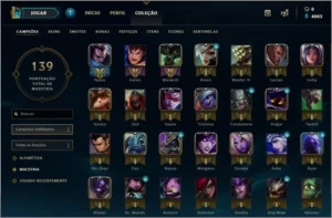 Conta lol prata 32 champs e 10 skins com email - League of Legends