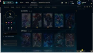 conta lol lv 62, elo Gold 3 fila solo - League of Legends