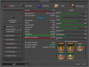 RP 232 NON PVP - EK 134 Lutabra - MS 90 RETRO OUTFIT WARRIOR - Tibia