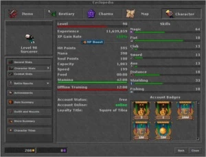 RP 232 NON PVP - EK 134 Lutabra - MS 90 RETRO OUTFIT WARRIOR - Tibia